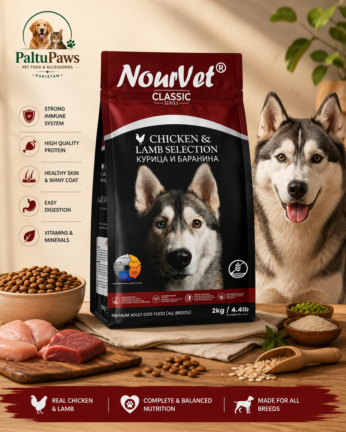 Nourvet Dog Food Chicken & Lamb