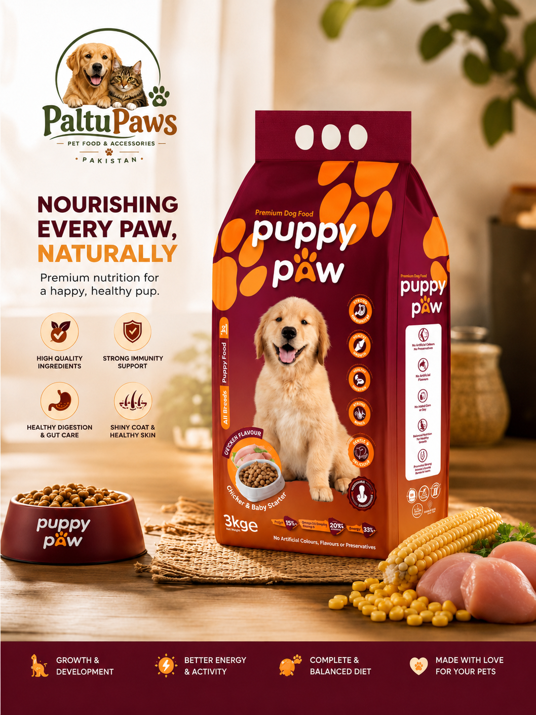 Puppy Paw Puppy Food 3KG