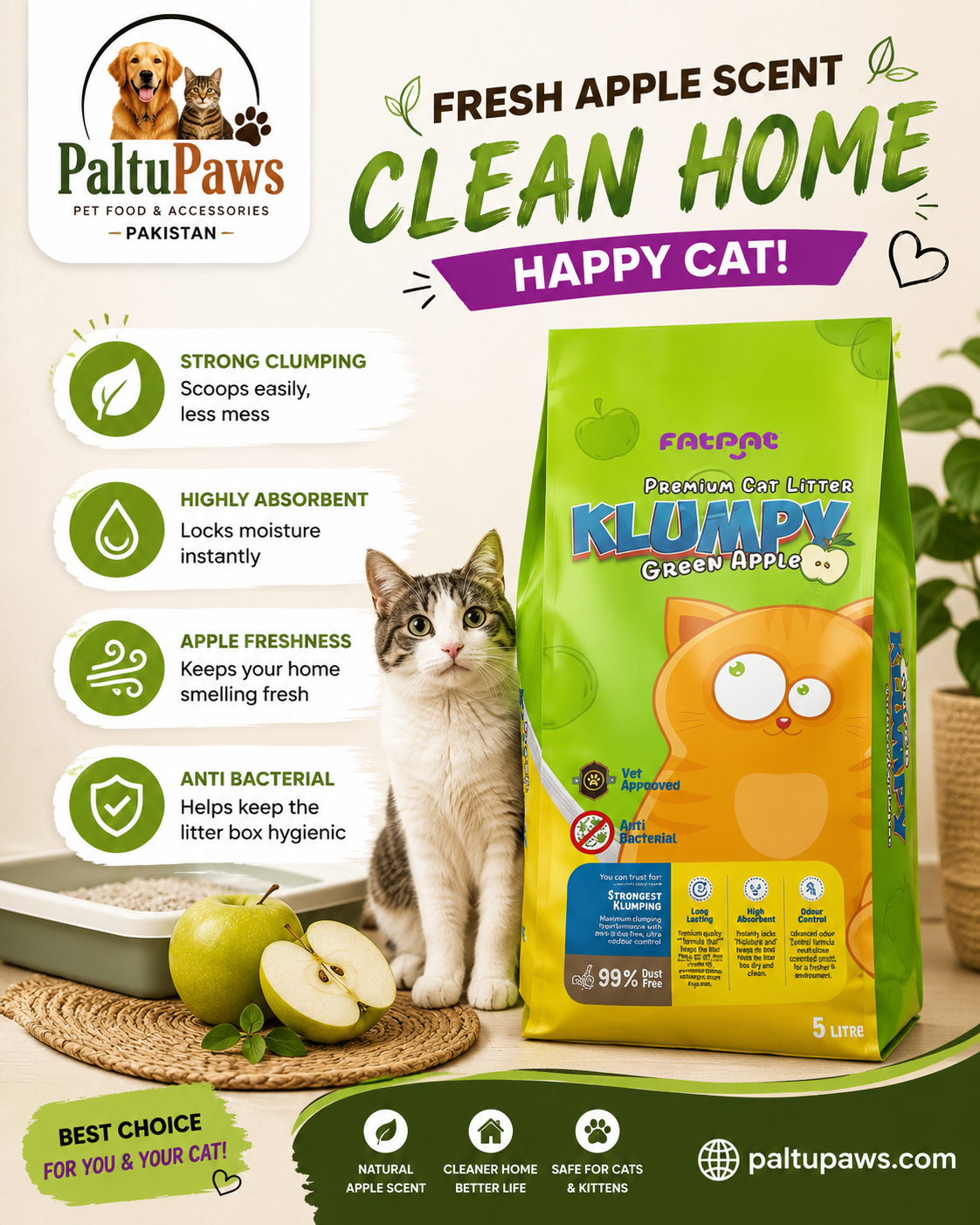 Super Klumpy Cat Litter - Apple Scent