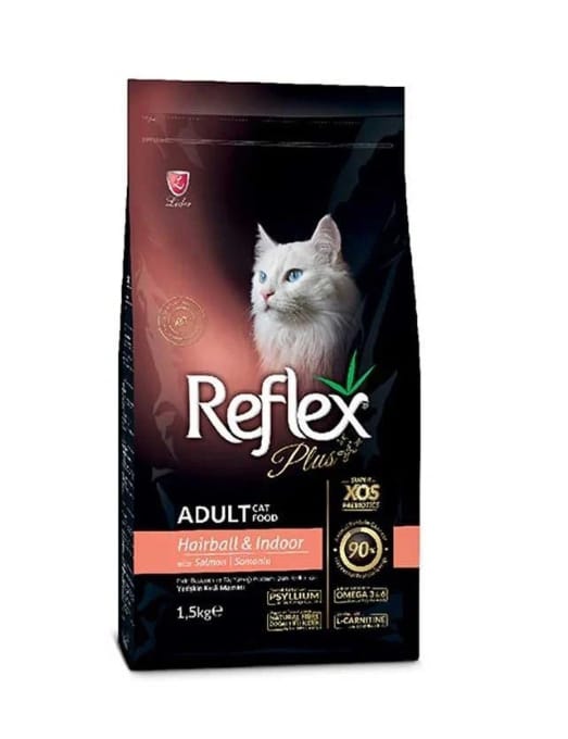 Reflex Plus Cat Food Hair Ball & Indoor with Salmon – 1.5 KG