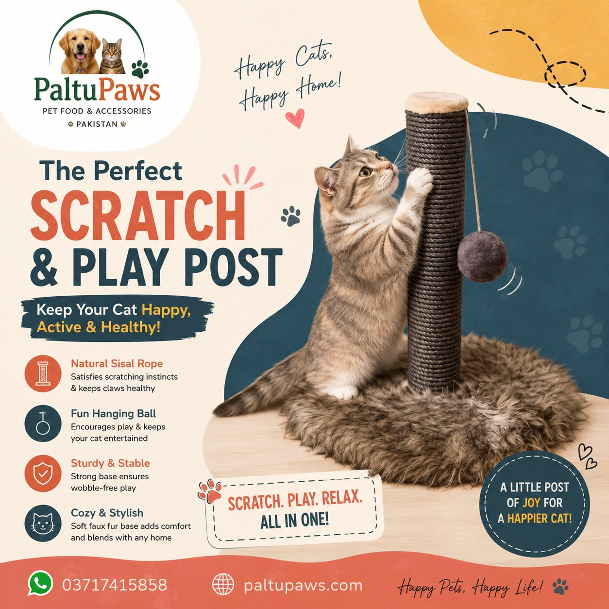 Premium Single Pole Scratching Post